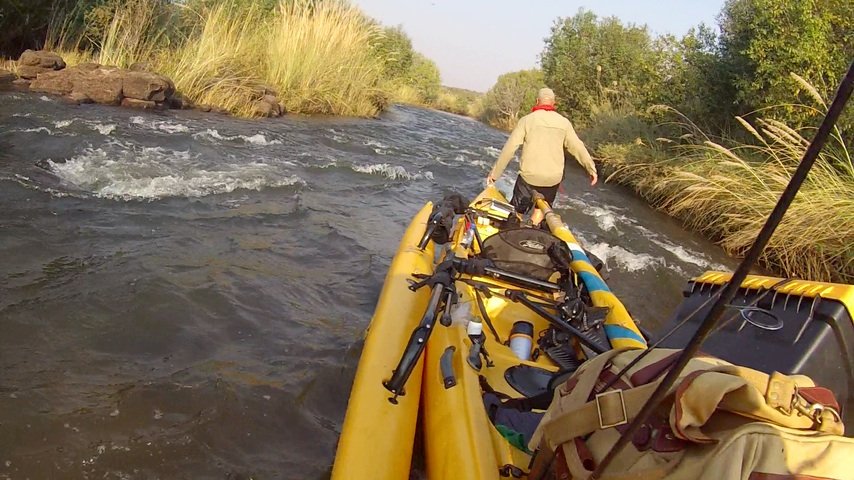 Navigating the Zambezi river with a LifeSaver Bottle