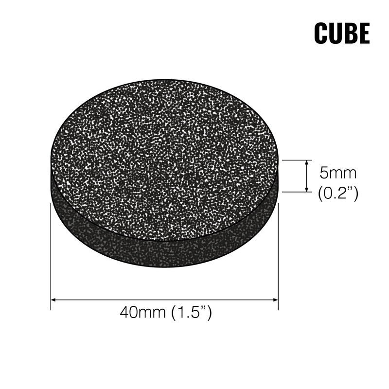 Load image into Gallery viewer, Graphic showing the dimensions of a Cube Carbon Filter

