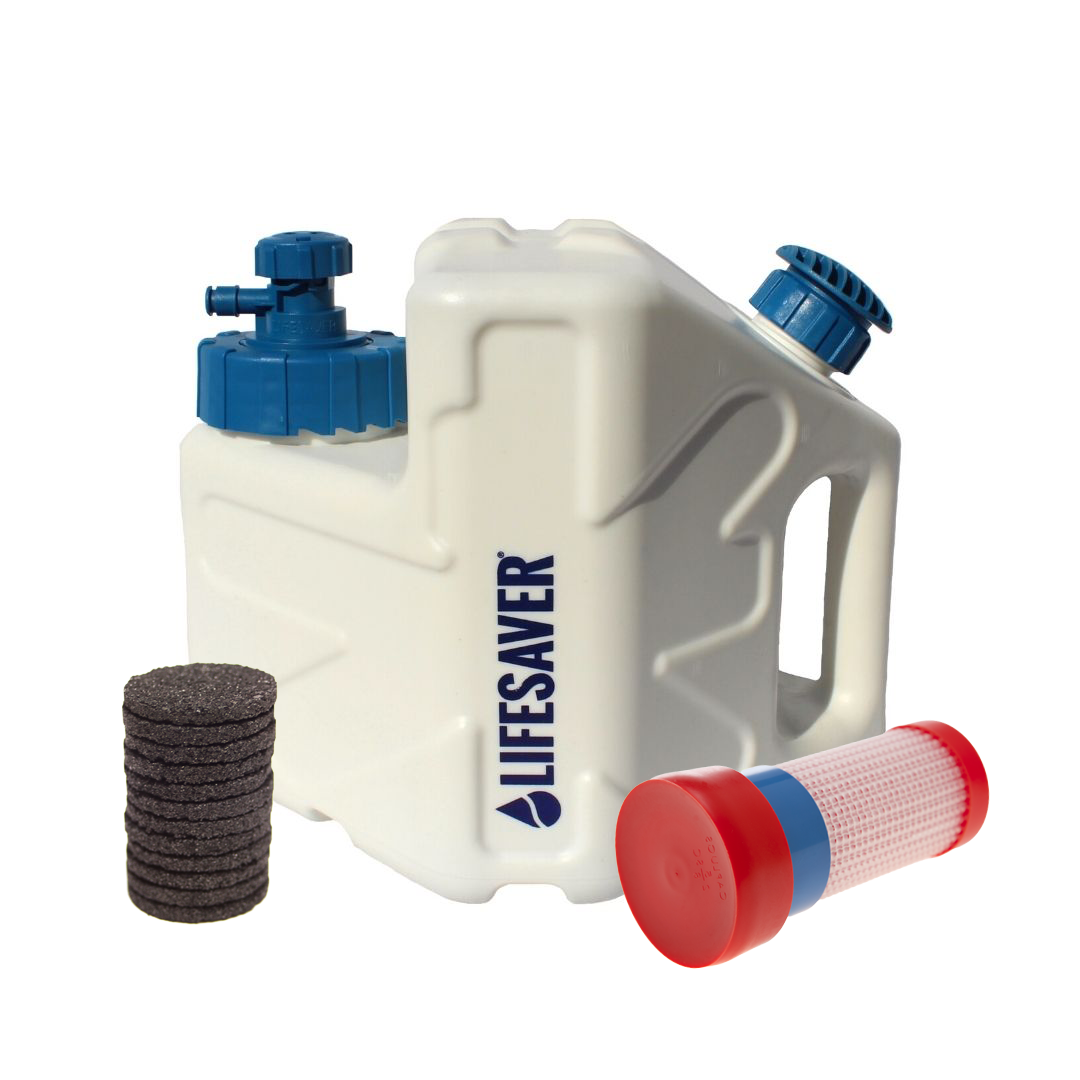 LifeSaver Cube with additional filters on a white background