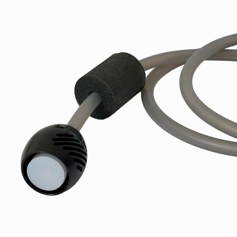 Load image into Gallery viewer, Close up of the float and prefilter at the end of a scavenger hose
